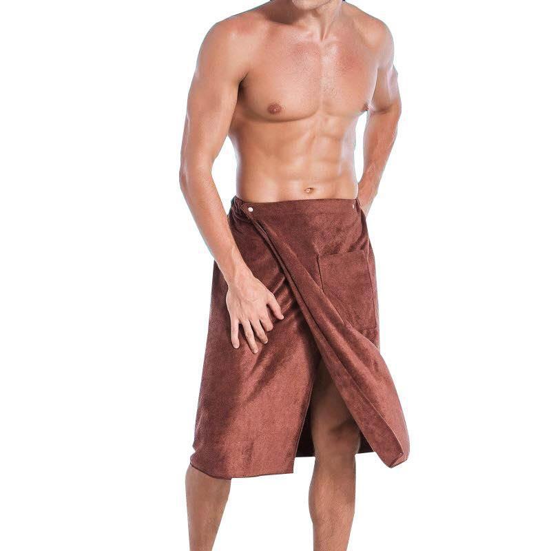 Männer Haushalt Saugfähige Tragbare Handtuch Hosen Strand Sexy Bad Handtuch Decke Mikrofaser Anti-licht Handtuch Shorts 70*140cm kaffeebraun