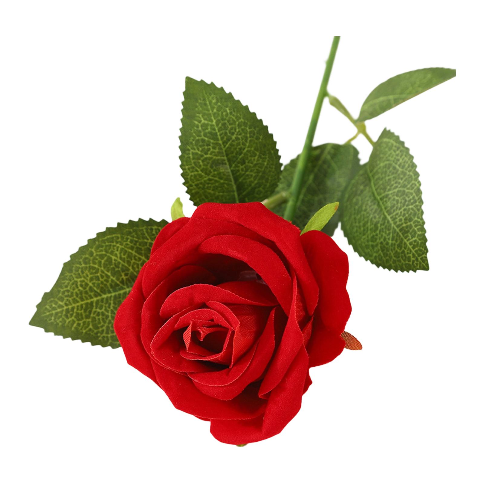 Künstliche Rosen In, Falsche Samtseidenrosen Realistische Rosen Für 4. Hochzeit Mittelstücke Unabhängigkeitstag Blumengesteck Heimdekoration One Size rot
