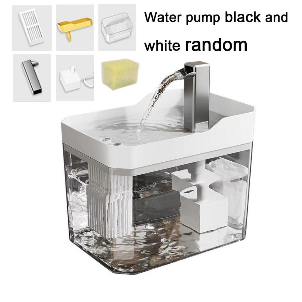 Praktischer 1,5L Haustier-Wasserspender Smartes Trinken Automatischer Filter Haustier-Trinkbrunnen Transparent mit Pumpe Katzentrinknapf Zuhause weiß