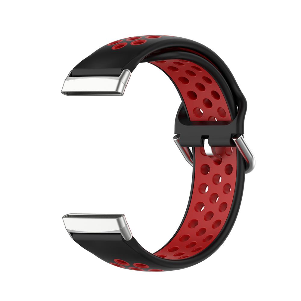 Sport-Silikonarmband für Fitbit Versa 3 Smart Watch Band Ersatzarmband für Fitbit Sense/Versa 3 schwarz/rot