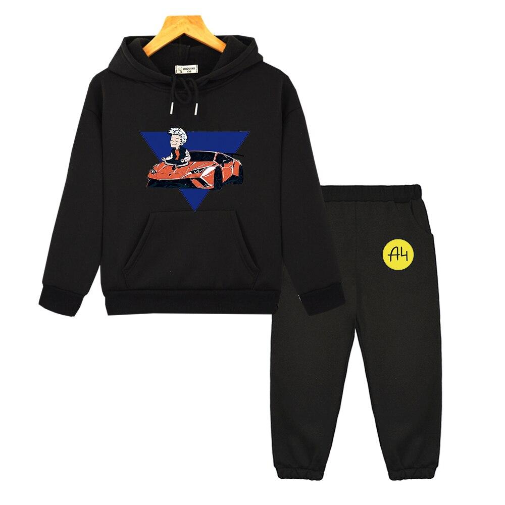 Merch a4 Hoodies Kinderbekleidung Top Hosenanzug Herbst Jungen Mädchen Sweatshirt Tops Merch A4 Lässige Babykleidung Kinder Set 120