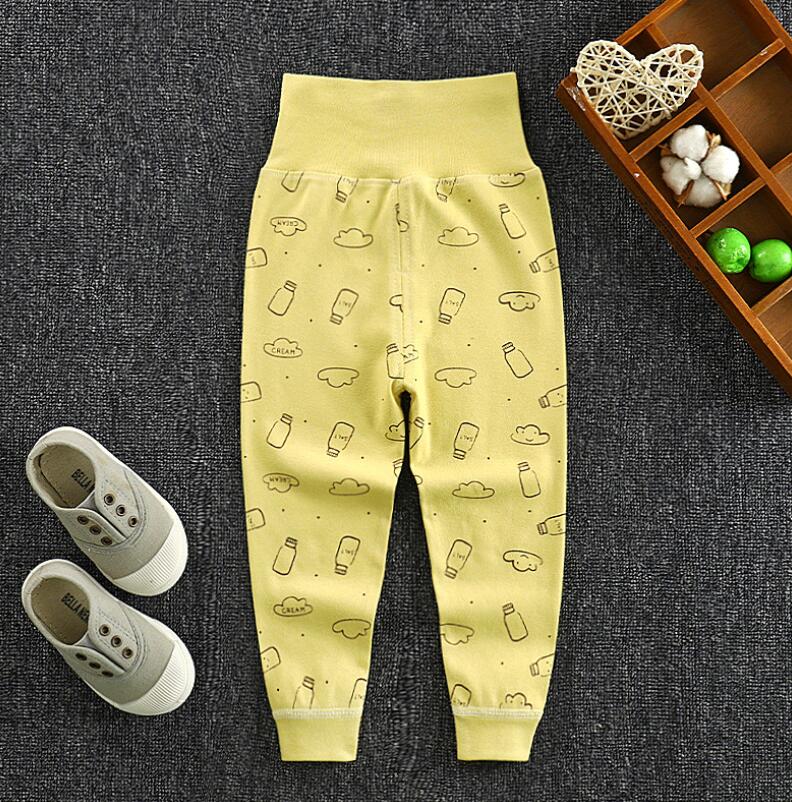 Hohe Taille Mädchen Jungen Baumwolle Hosen Frühling Herbst Kinder Hosen Stretch Hosen Tragen Hosen 100cm gelb