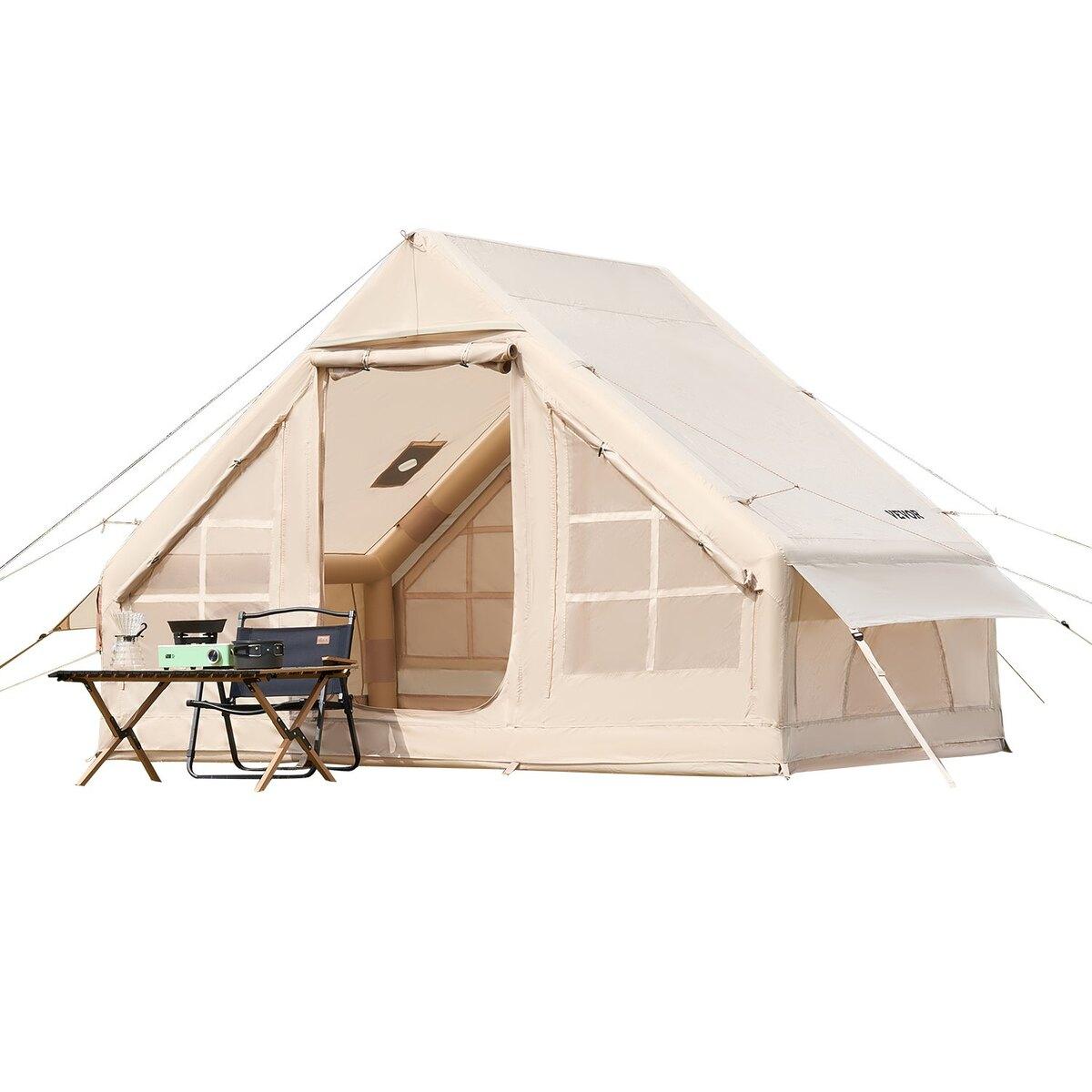 Aufblasbares Zelt für Camping 3-5 Personen Glamping-Zelt mit Pumpe Einfach aufzubauen