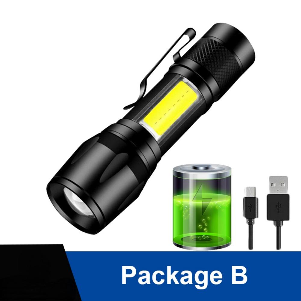 Hochleistungs-Wiederaufladbare LED-Taschenlampe Mini Zoom-Taschenlampe Outdoor-Camping Starke Lampe Laterne Wasserdichte LED-Taschenlampe With Battery