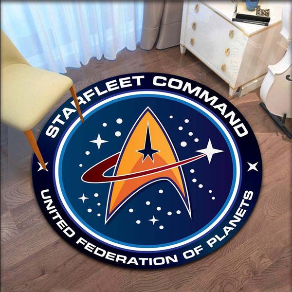 Star Trek Runder Teppich, dekorativer Wohnzimmer-Teppich, Fußmatte, Souvenier, Heimdekoration, Teppiche für das Wohnzimmer Diameter 60cm