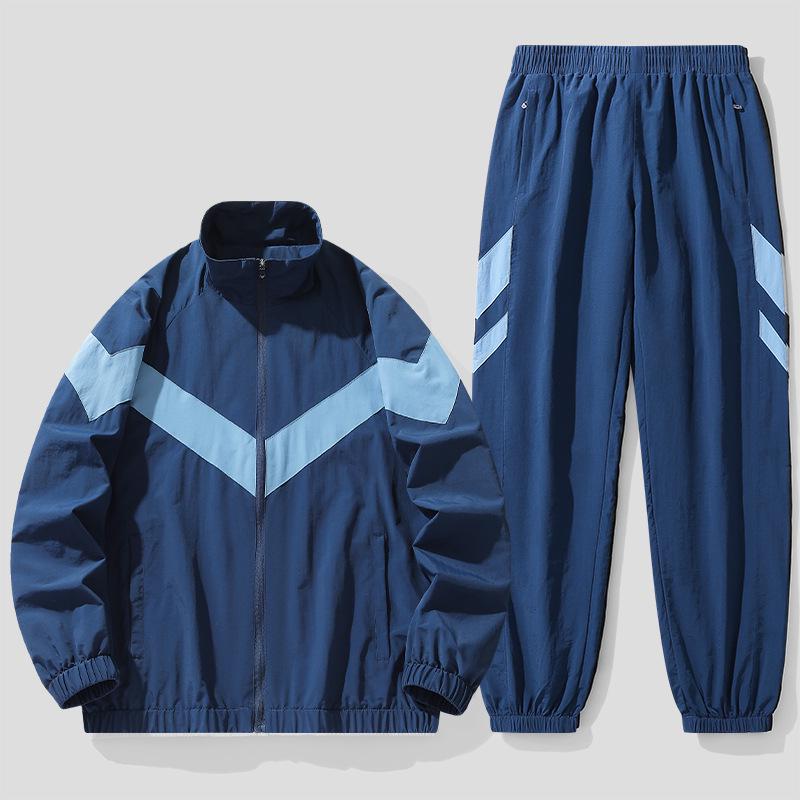 Atmungsaktives Taslon-Jacken- und Freizeithosen-Set für Herren XXL blau