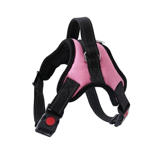 Haustier Hund verstellbare Traktion Weste weicher Brustgurt große Hundeleine Geschirr für Spaziergänge mit Hunden Upgrade XS-XL M rosa