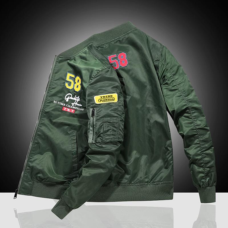 Herrenjacke Herbst Air Force Bomberjacke Herren Stickerei Baseball Uniform Freizeitjacke XXXXL