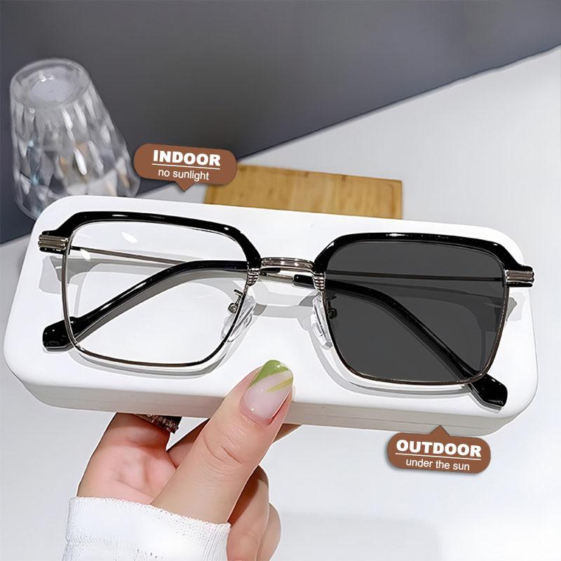 Herren Klassische Alterssichtigkeit Lese Sonnenbrille Rahmen Blaulichtfilter Weitsicht Brillenrahmen Sonnenbrille Mit 0+1.0+1.5+2.0+2.5+3 0 silber