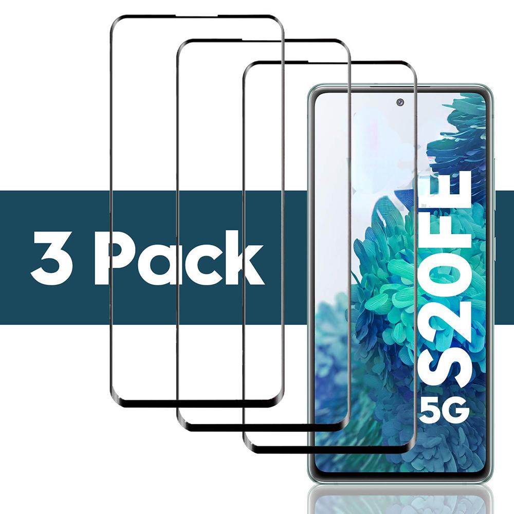 3 Stück 9D gehärtetes Glas für Samsung Galaxy S20 S21 FE 5G Vollbildschutzfolie für Galaxy S20 FE 2022 Schutz Schutzglas auf S20FE S21FE Samsung S20 FE schwarz