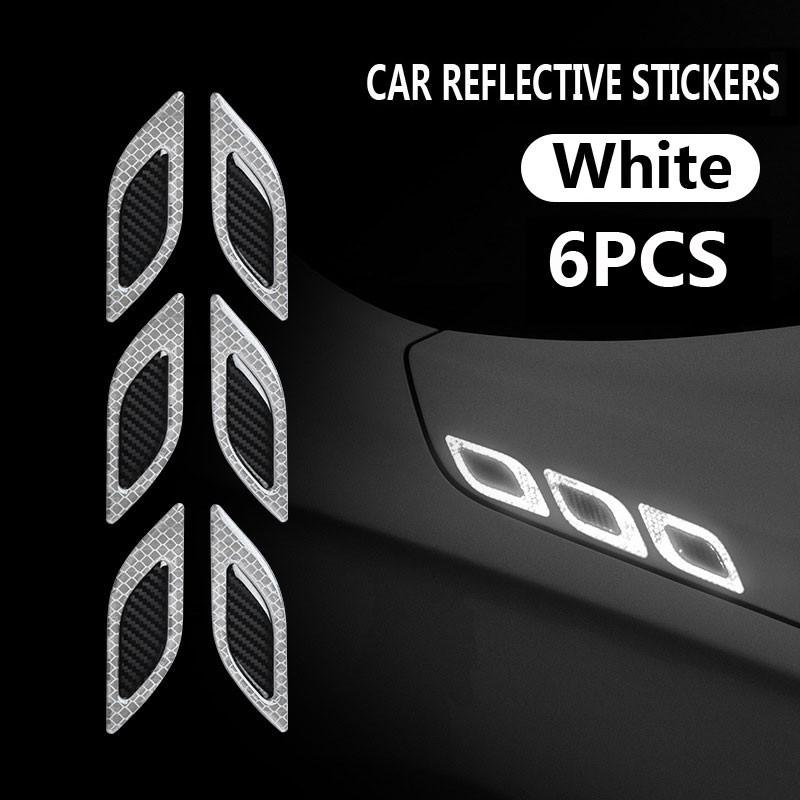 6 Teile/satz Auto Reflektierende Streifen Carbon Faser Auto Aufkleber Lkw Auto Motor Anti-Scratch Sicherheit Warnung Aufkleber Auto Zubehör 6PCS