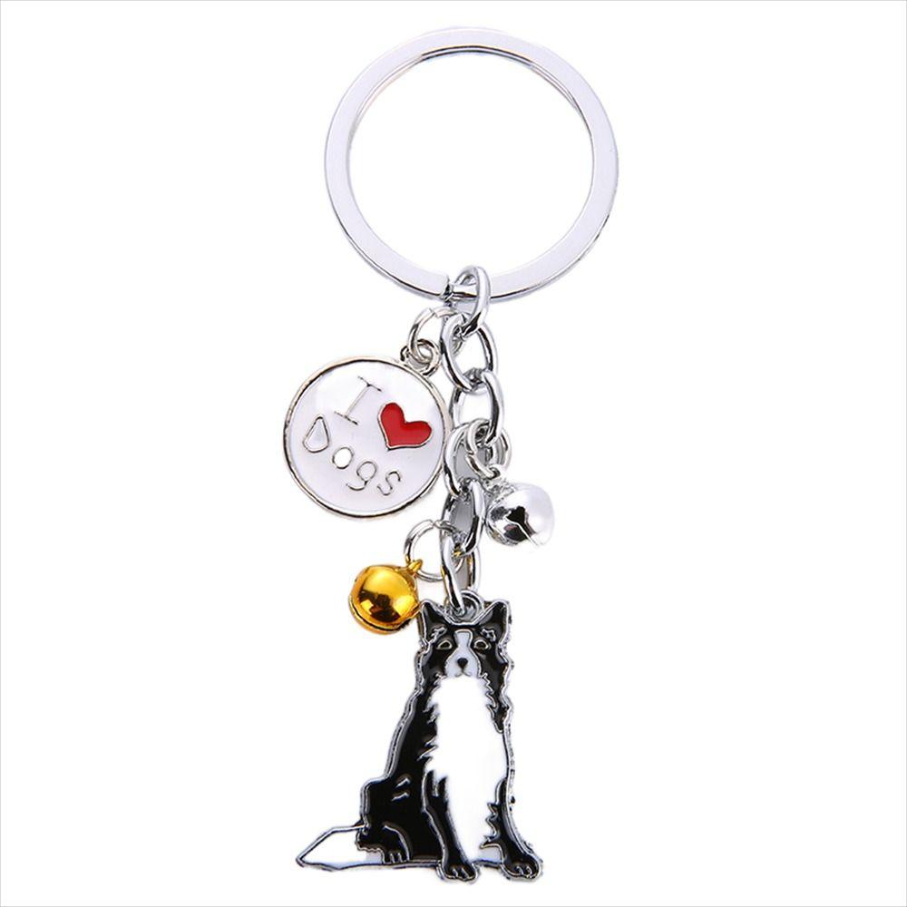 Emaille Golden Retriever Tier Glocke Malteser Hund Anhänger Haustier Schlüsselanhänger Hund Schlüsselanhänger Haustier Schlüsselanhänger Border Collie