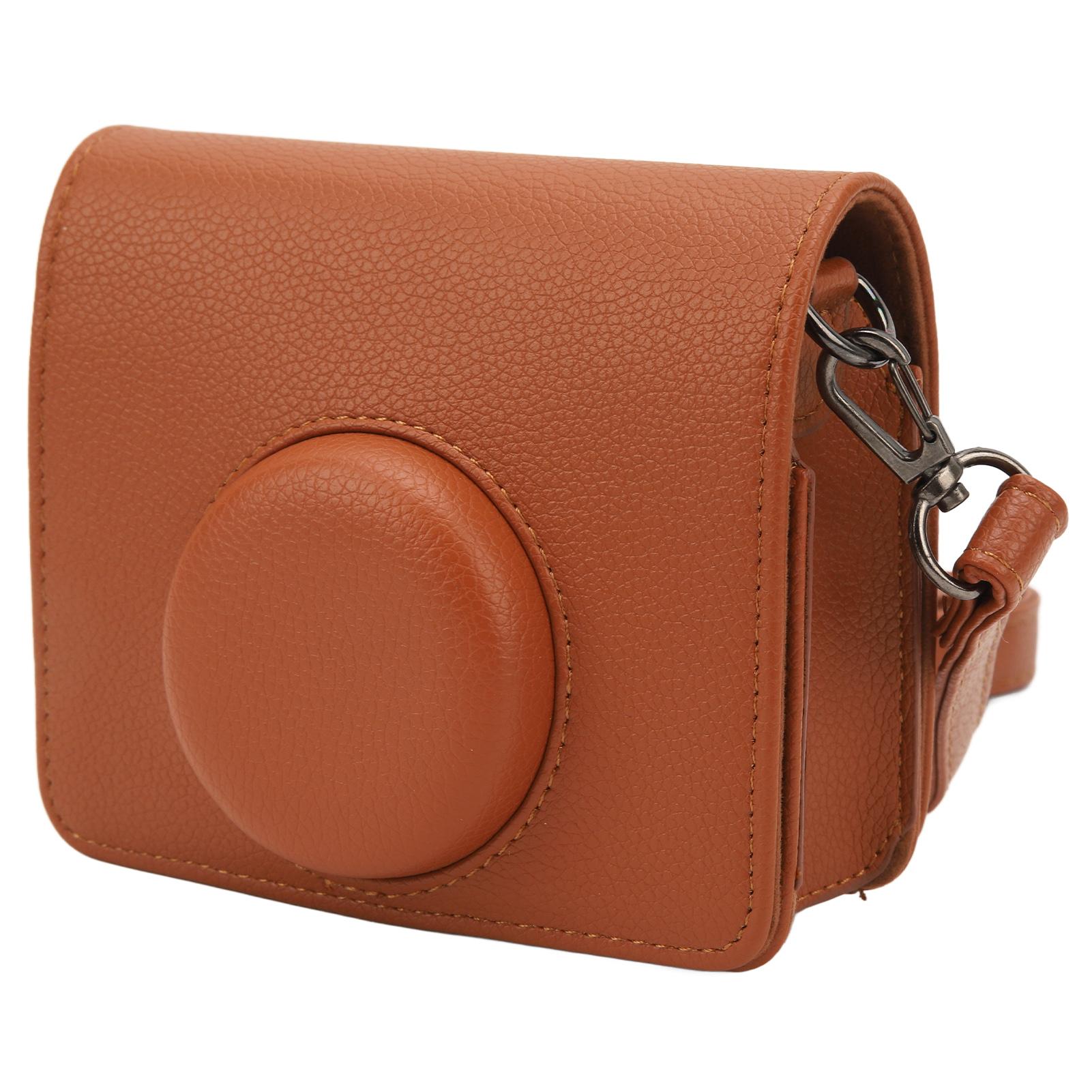 Sofortbildkamera-Tasche, leichte, luxuriöse Textur, PU-kompatible Kamera-Ledertasche für Fujifilm Mini EVO braun