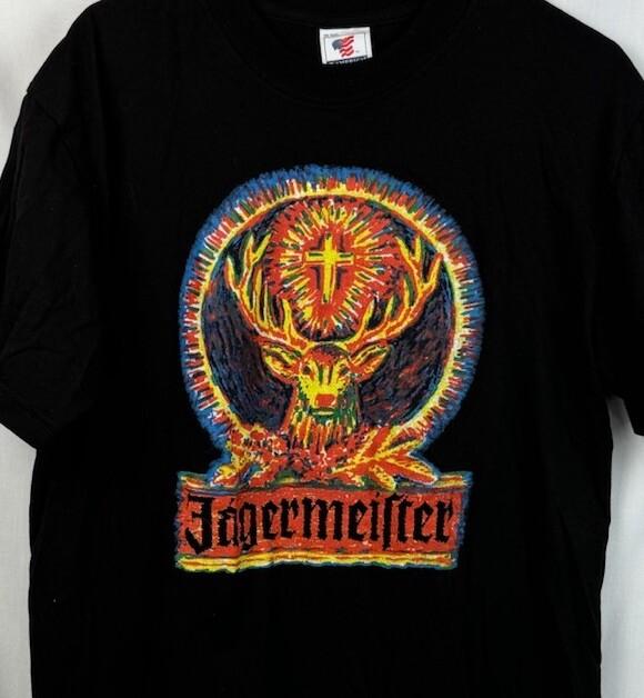 Vintage Jagermeister T-Shirt Promo-T-Shirt Schwarz Alkohol Spirituose S S Herren Groß XL