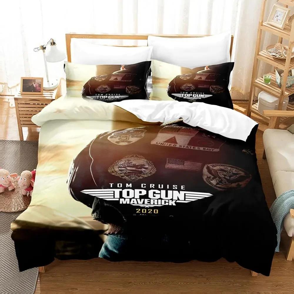TV Top Gun Maverick Bettwäsche-Set Jungen Mädchen Twin Queen Size Bettbezug Kissenbezug Bett Kinder Erwachsene Mode Heimtextilien 220x240cm