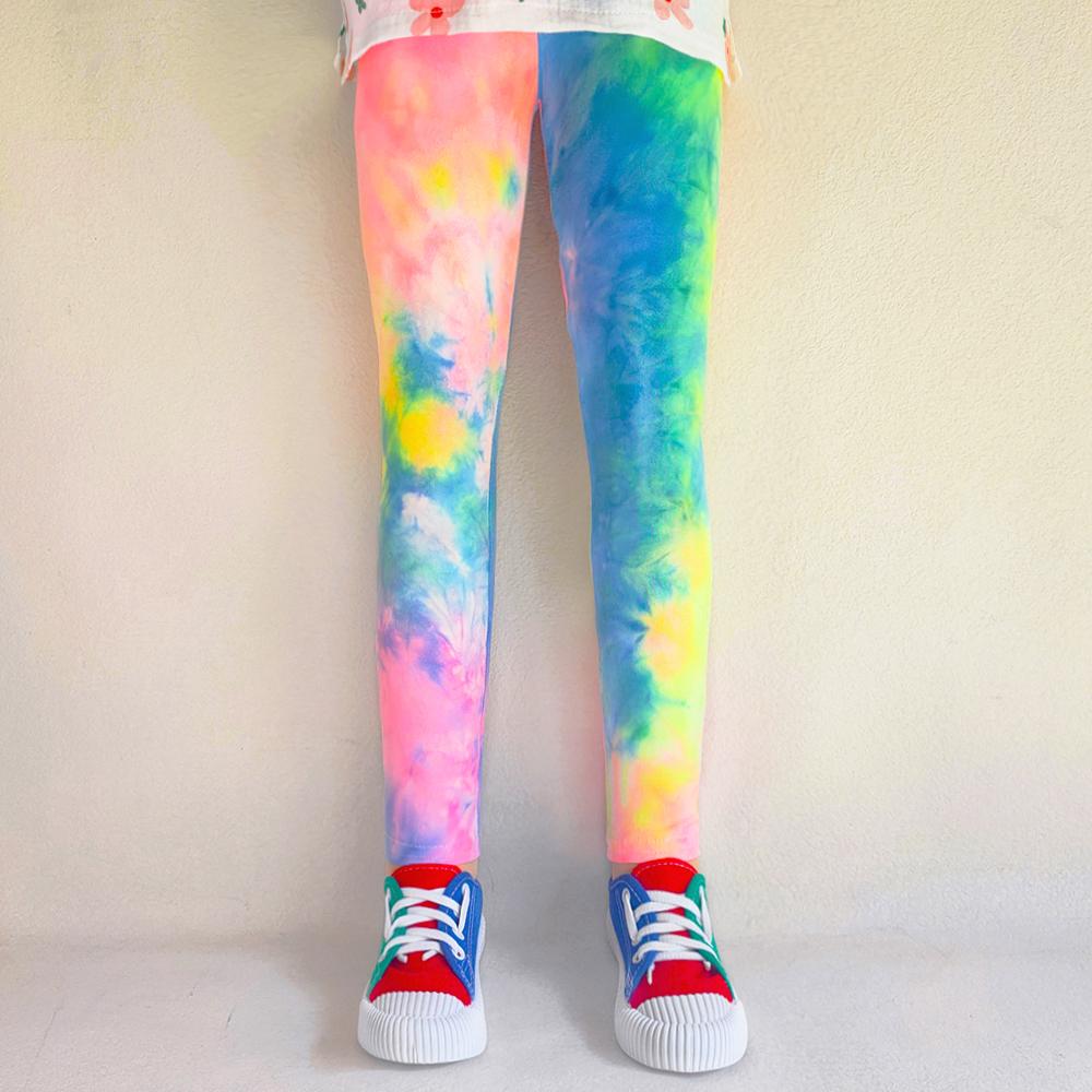 Kinder Hosen Bunte Fluoreszierende Farbe Druck Leggings Für Mädchen Hosen Baby Mädchen Weiche Elastische Dünne Hosen 110 fluoreszierende rosa