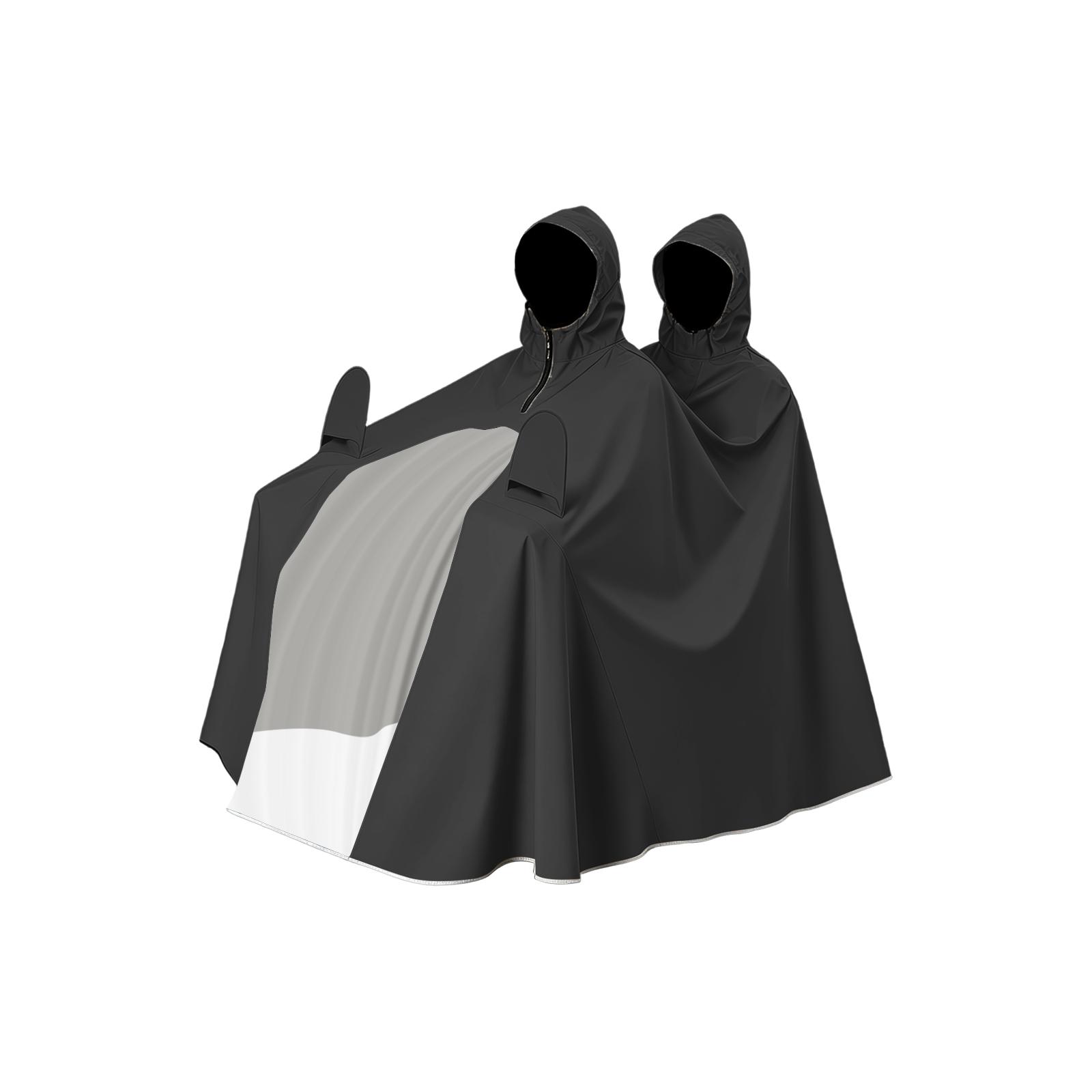 Regenponcho für zwei Personen, extra groß, lang, Ganzkörper für Motorräder, Roller One Size schwarz