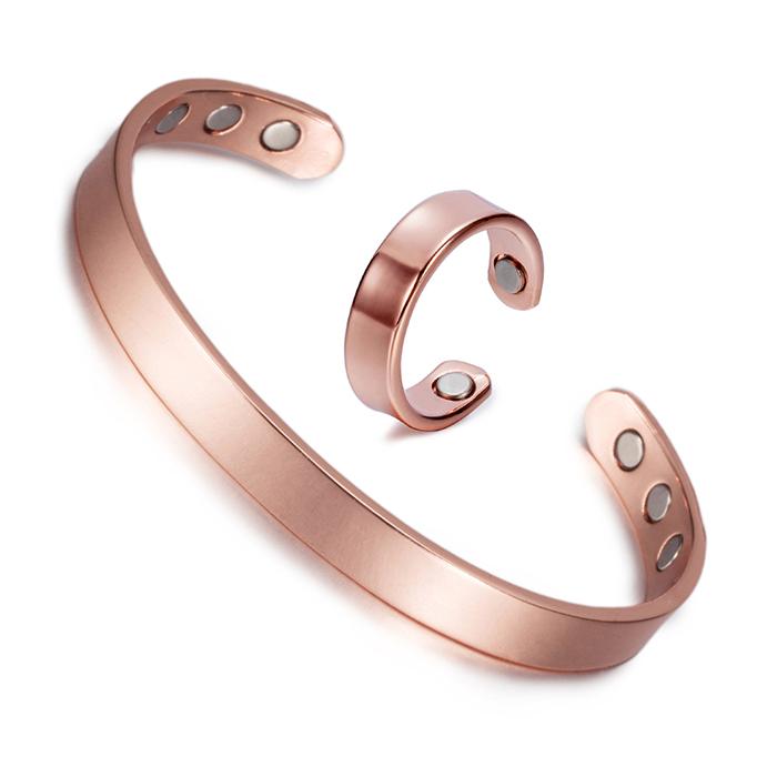 Ikuinen Magnetische Schmuck-Sets für Frauen, Heilung, reines Kupfer, verstellbarer Ring, Armreif, Hochzeit, Schmuck-Sets für Frauen Kupfer