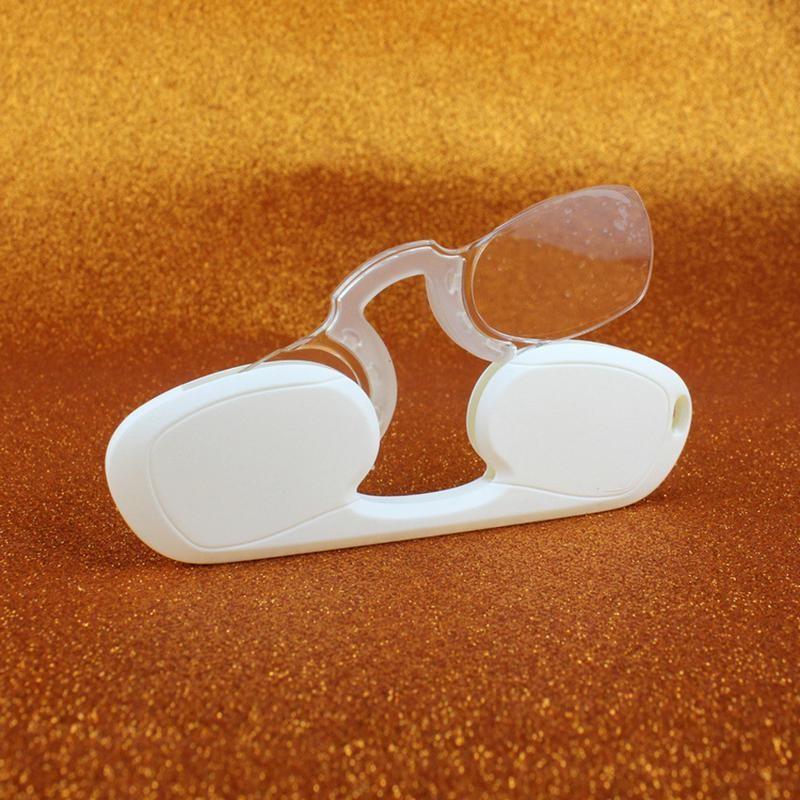 Dünne Ultra Lesebrille Nasenaufliegend Klemmend Lesebrille Universal Pod Etui 2.5 weiß