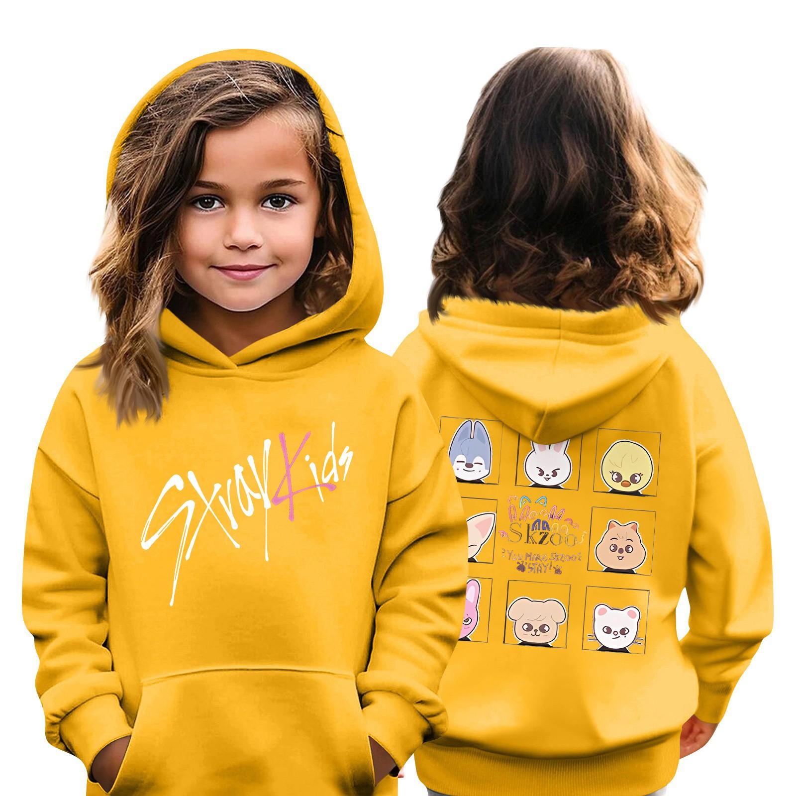 Kindermode Casual Top Stray Kids Korean Combo Printed Pullover Sweatshirt 140 gelb
