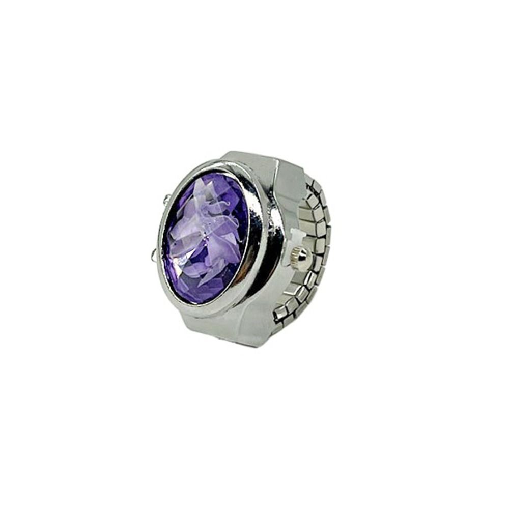 Legierung Ring Uhr Quarz elastische Ringe Mode digitale Paar Uhr Ring Männer violett