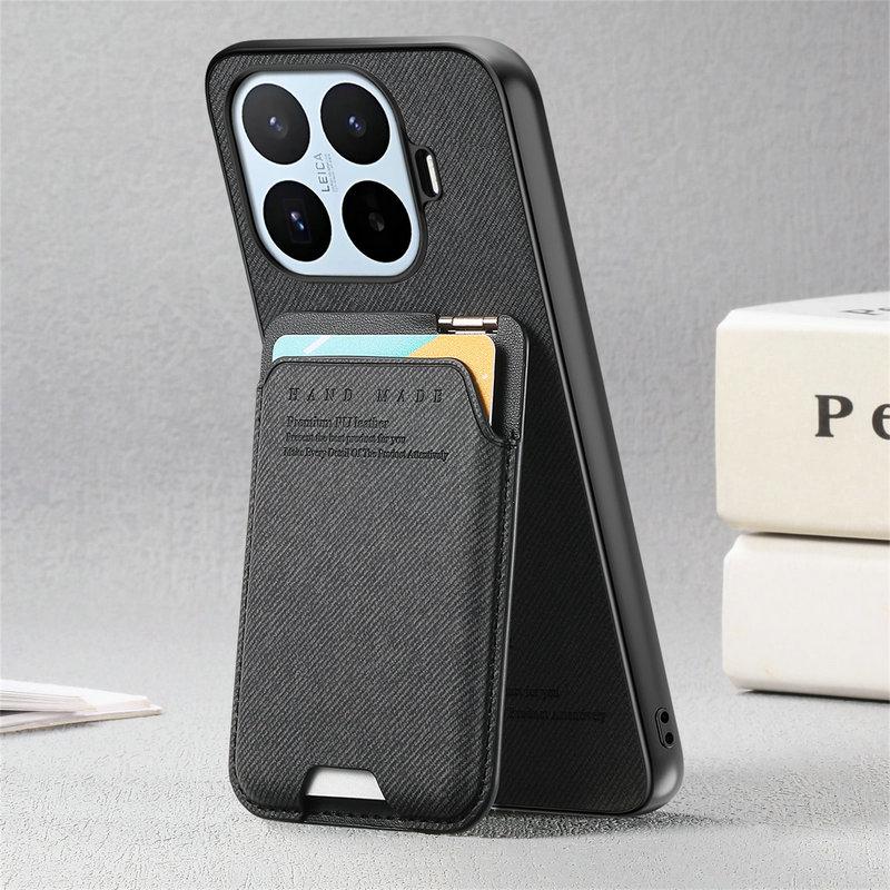 Für Xiaomi 17T Pro 5G 2026 Luxus Hülle Armor Leder Kartenhalter Etui für Xiaomi 17T Rückabdeckung Mi 17T 17 T Pro Funda Xiaomi 17T schwarz