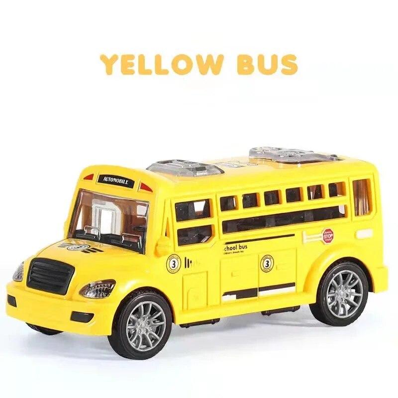 Schulbus-Modellauto für Kinderspielzeug, pädagogische Spielzeugautos für Kinder, Trägheitsrad für Miniatur-Spielfahrzeuge, Geburtstagsgeschenk für Jungen gelb
