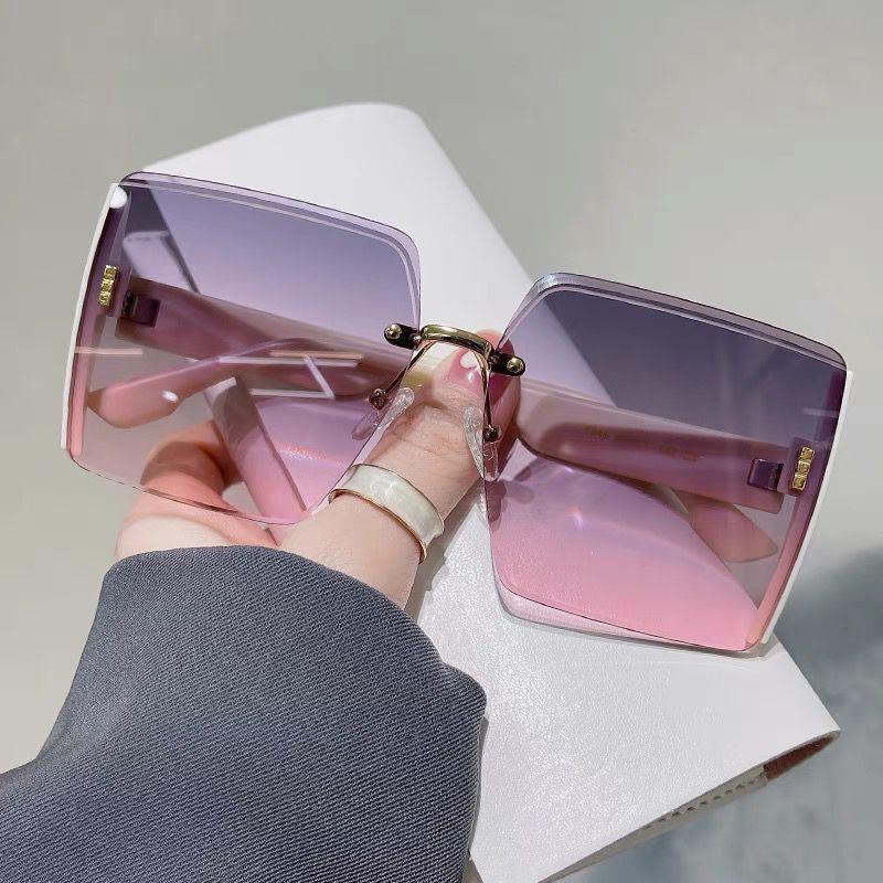 Fashion Square Frauen Shades Gläser Farbverlauf Objektiv Sonnenbrille Für Weibliche Outdoor Anti UV Große Rahmen Brillen rosa