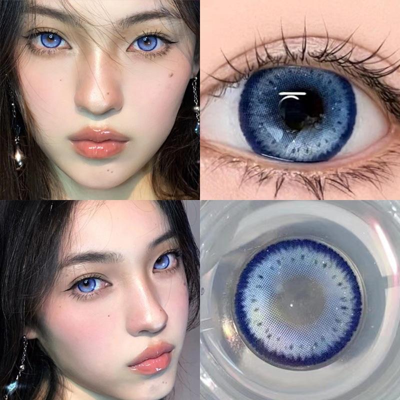 MillCreek Cosplay Anime Kontaktlinsen 14,5 mm 1 Jahr Nutzung Gojo Satoru Make-up Halloween Cosplay (Kaufen Sie 1 und erhalten Sie 1 gratis) -2.25 navy blau