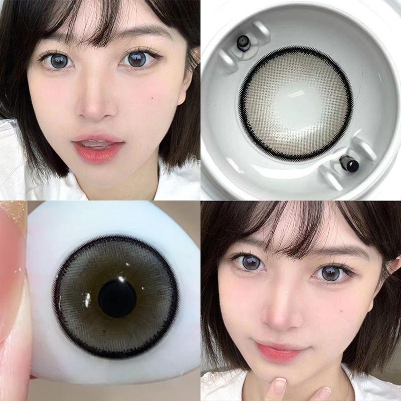 Kontaktlinsen abgestuft MillCreek 2 Stück farbige Kontaktlinsen Dia:14,5 mm Wassergehalt 40 % Kurz -1,00 bis -8,00 Braun-Schwarz-Softlinse 0.00 grau