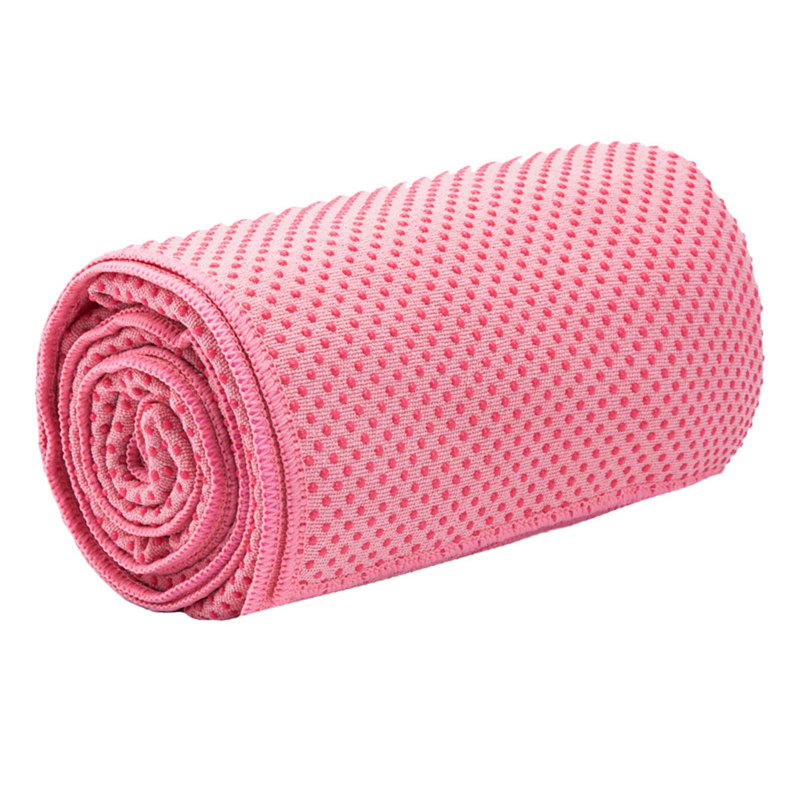 Mikrofaser-Yoga-Handtuch, hautfreundlich, schweißabsorbierend, rutschfest, maschinenwaschbar, für Yoga-Kurse rosa