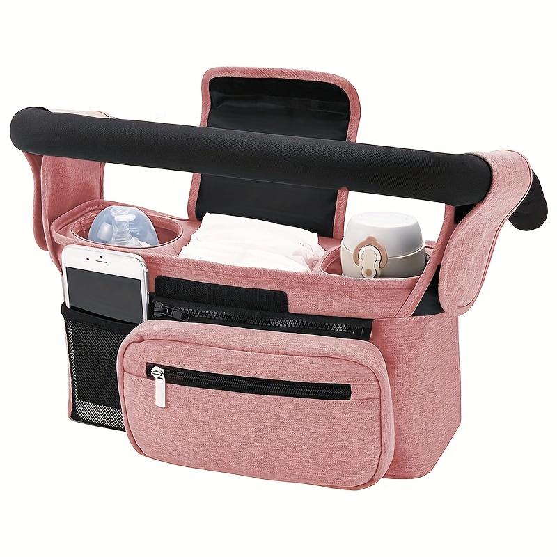 1 Stück tragbare Kinderwagen-Hängetasche • Outdoor-Kinderwagen-Hängetasche • Große Kapazität Flaschen- und Wickeltasche 1pc rosa