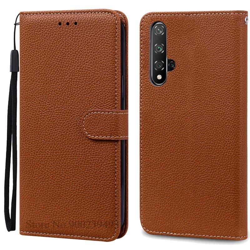 Nova 5T Hülle Für Huawei Nova 5T Hülle Brieftasche Flip Cover Für Huawei Nova 5t Nova5t YAL-L21 YAL-L61 YAL-L71 Handyhülle Fundas For Huawei Nova 5T braun