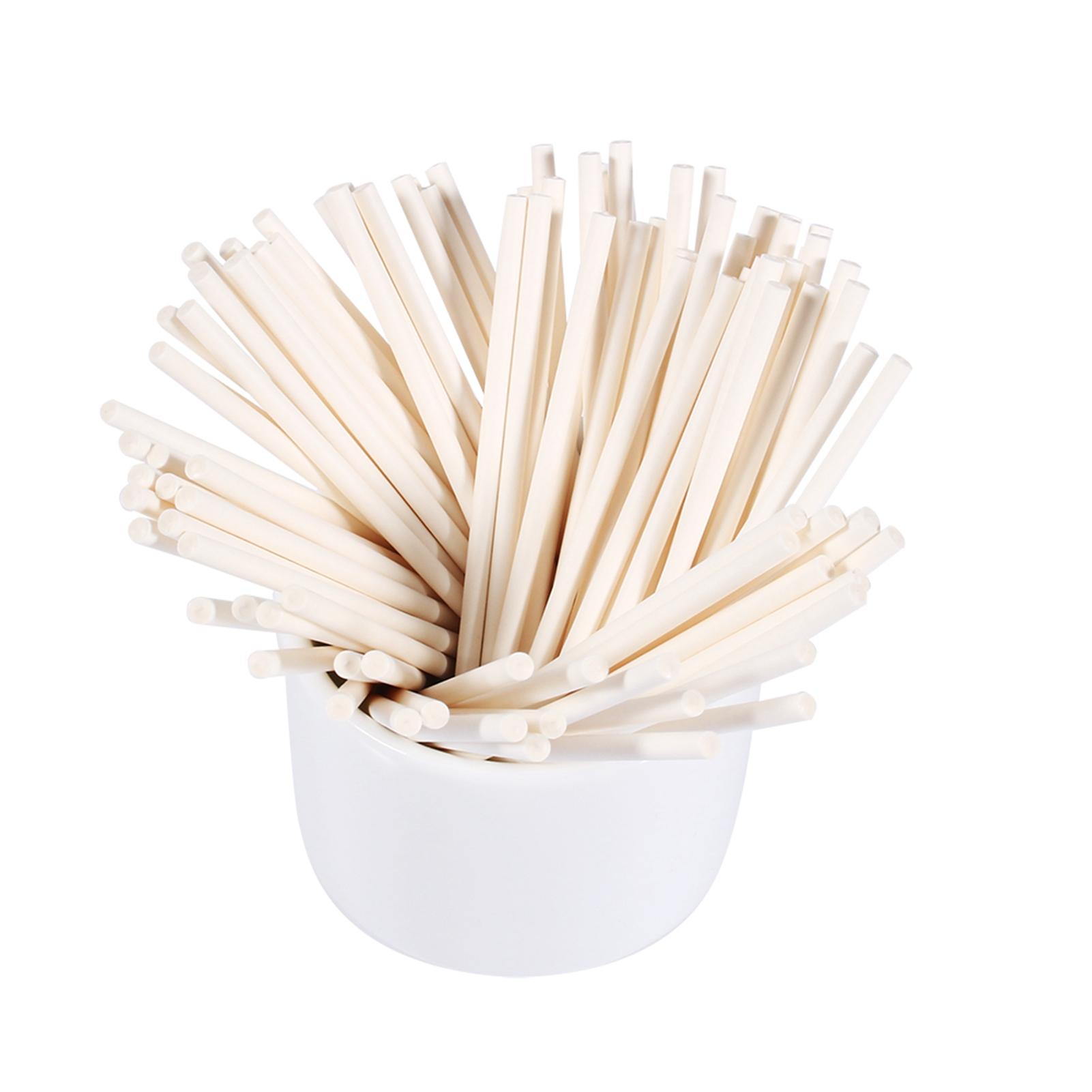 100 Teile/satz Bunte Lollipop Sticks Cake Pop Sticks für Süßigkeiten Schokolade 10cm Off White weiß