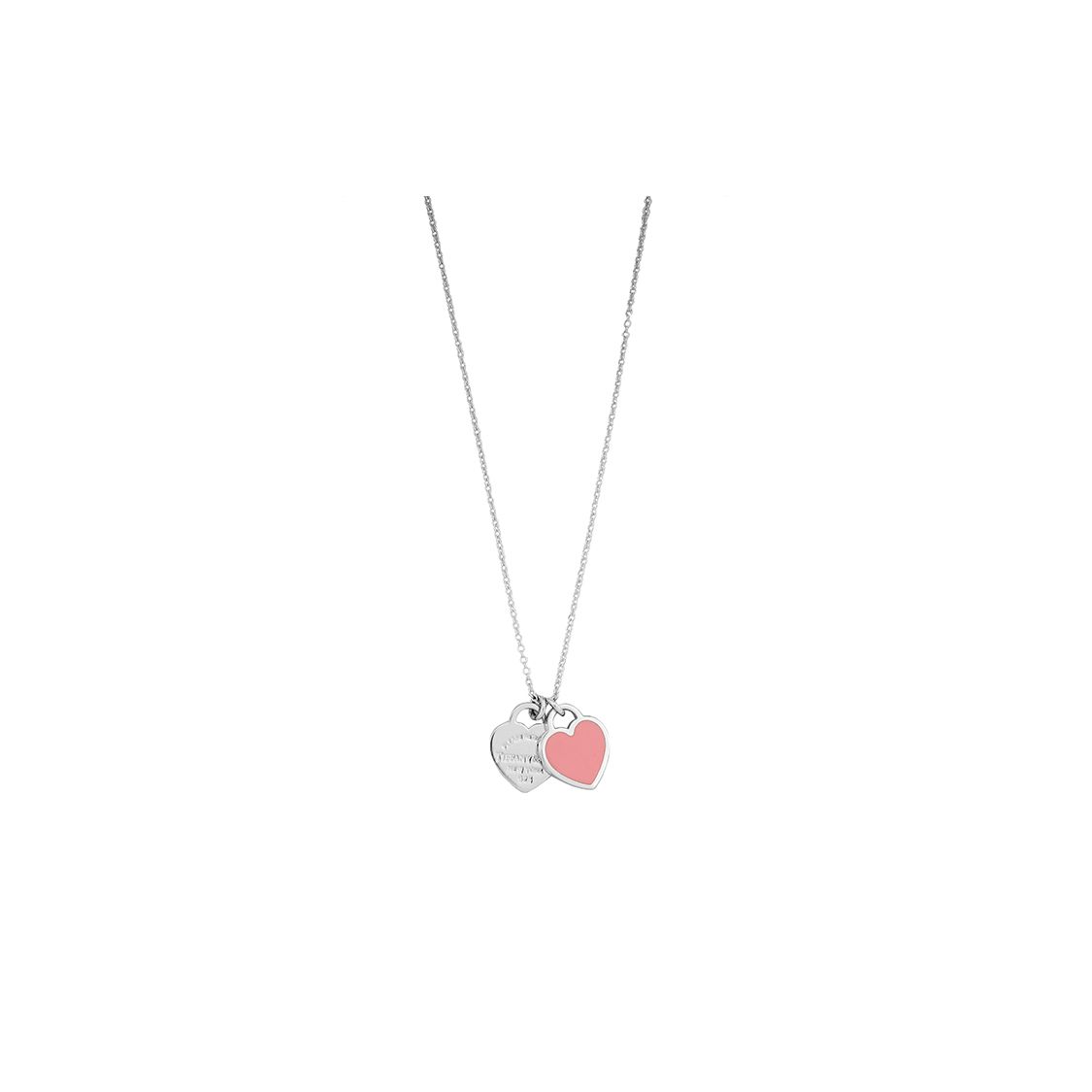 Tiffany & Co. Return To Tiffany Mini Doppelherz Anhänger Halskette Damen Halskette Rosa Silber 28751249 Box