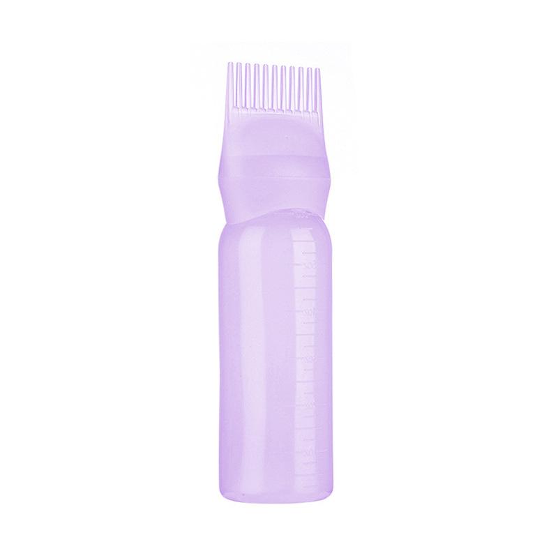 120 ml Haarfärbe-Applikator, Haaröl-Sprühflasche, Ölflasche für Haar-Styling-Werkzeug, Zubehör, Wurzelkamm-Applikator-Flasche, Friseur violett