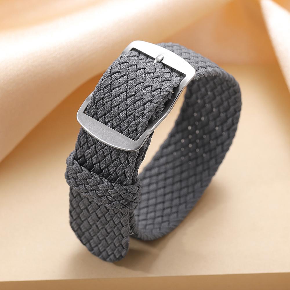14mm 16mm 18mm 20mm 22mm Nylon Gewebtes Canvas Uhrenarmband Herren Damen für Perlon für Omega Armband Uhrenarmband Sport Armband Zubehör 18mm graue