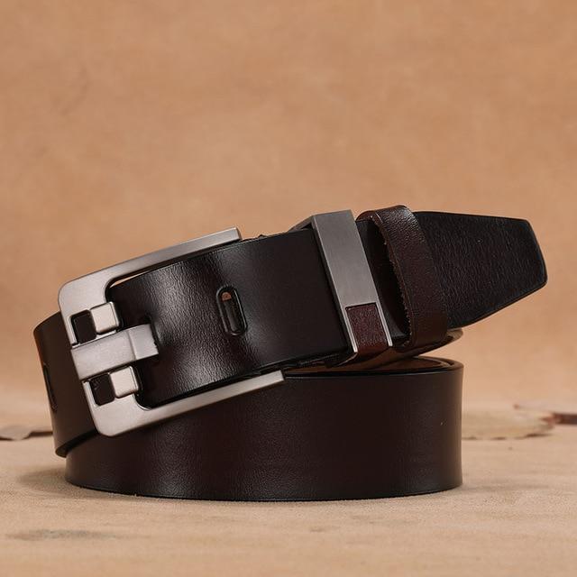 Kuh Echtes Leder Luxus Strap Männlich Gürtel Für Männer Neue Große Plus Größe 140 150 160 cm Vintage Pin Schnalle männer Gürtel Hohe Qualität 160cm(waist140-145cm dunkelbraune