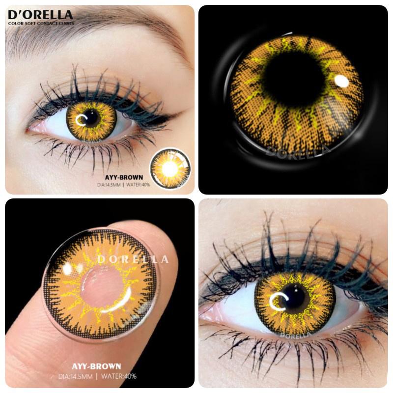 DORELLA 1 Paar Softlens Island Diamond Jolie Diva Big Eyes Soft Color Kontaktlinsen Kosmetische Kontaktlinsen