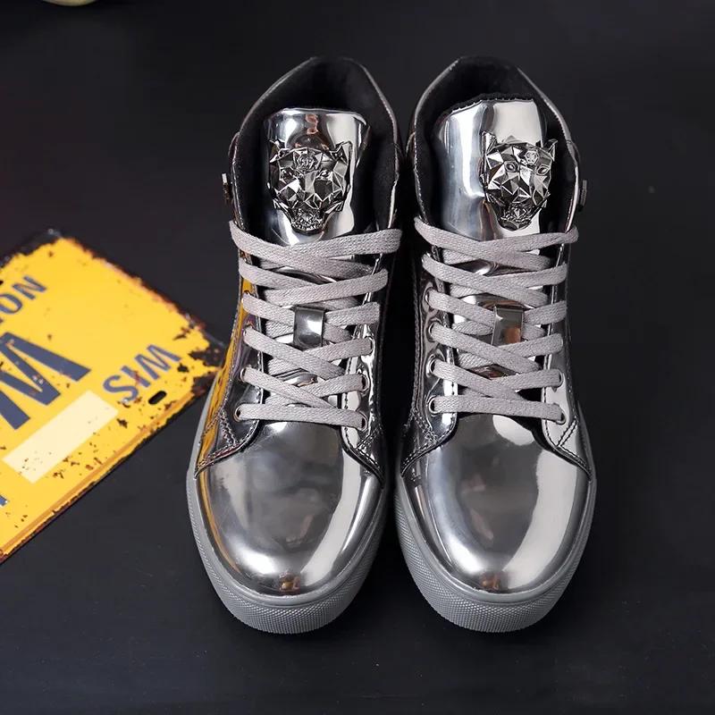 Mode 2025 Street Herren High-Top Schuhe Mode Herren Freizeitschuhe Verspiegelt Trendige Herren Board Schuhe Lässige Sneakers Zapatos Para Hombre 45