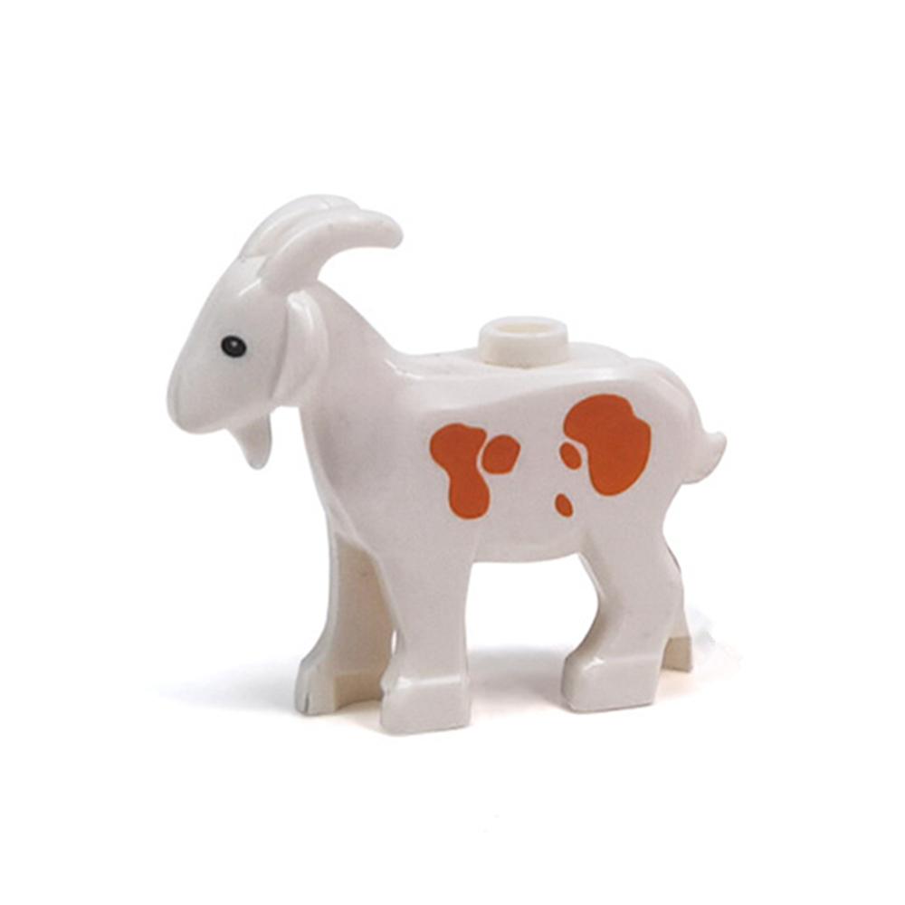 MOC Stadt Tier Bausteine Figuren Ziege Wolf Zoo Rahmen Zubehör Steine Kinderspielzeug Geschenk 5Pcs