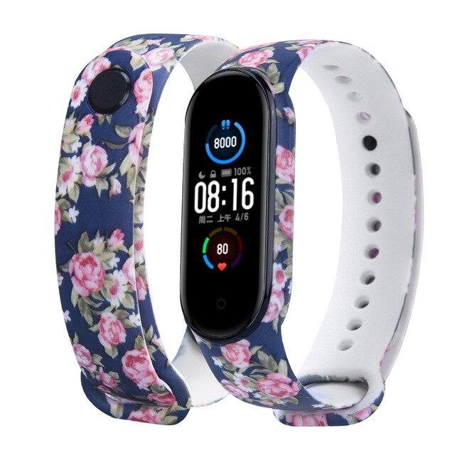 Sport Strap Für Xiaomi Mi Band 3 4 5 Silikon Handgelenk Gurt Für Mi band 4 Graffiti stil Armband für Xiaomi Mi Band 6 Zubehör For MiBand 5-6
