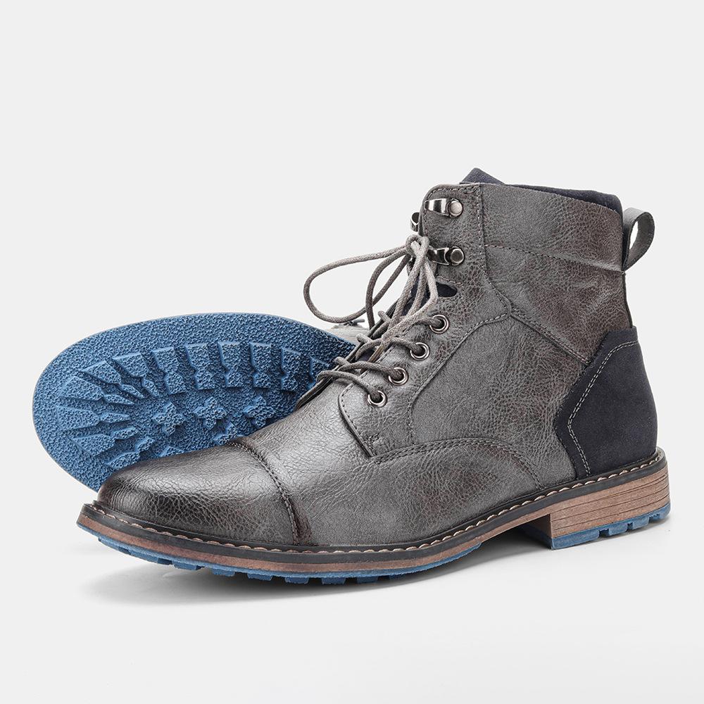 High-Top-Martin-Stiefel, Retro-Herrenstiefel, Arbeitskleidung, kurze Stiefel, Herrenschuhe, große Größe 39–50, Herren-Lederstiefel 39