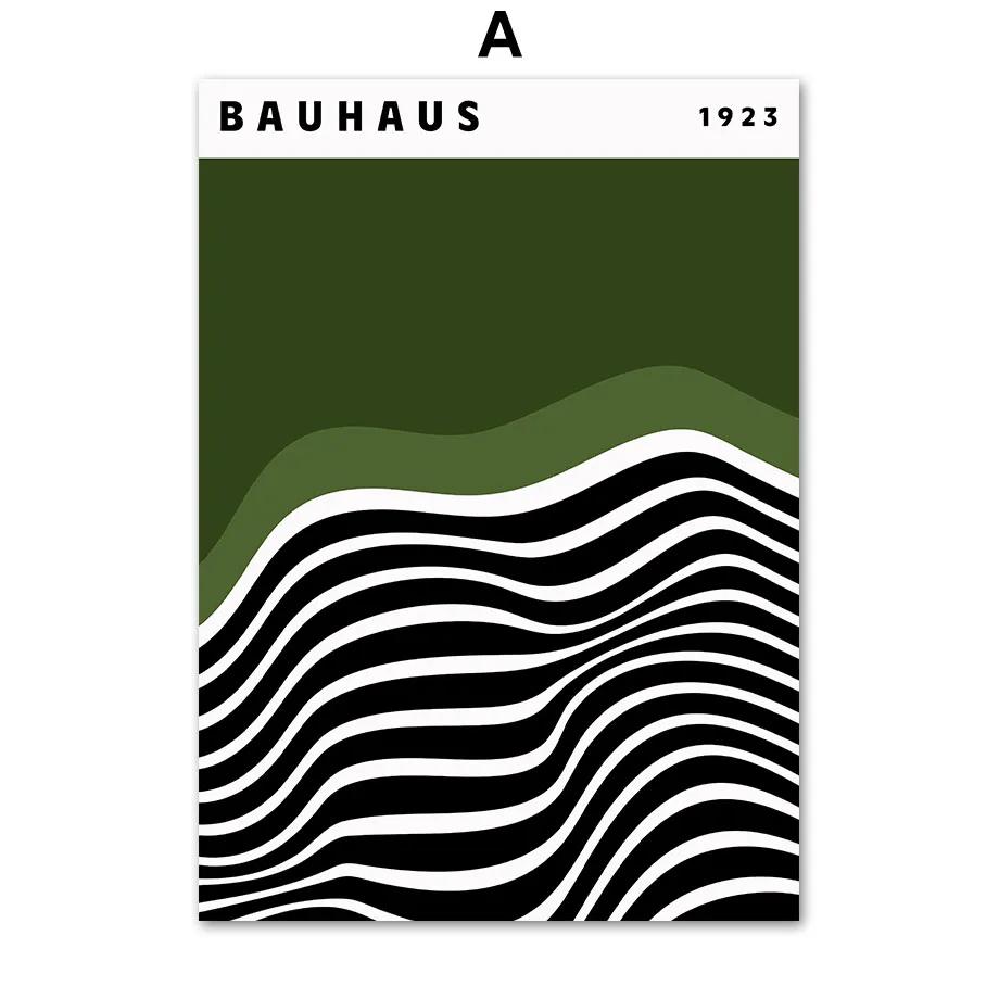 Salbeigrün Bauhaus Abstrakte Geometrische Ausstellung Wand Kunst Leinwand Malerei Nordic Poster Drucke Wand Bilder Wohnzimmer Dekor 21x30cm No Framed