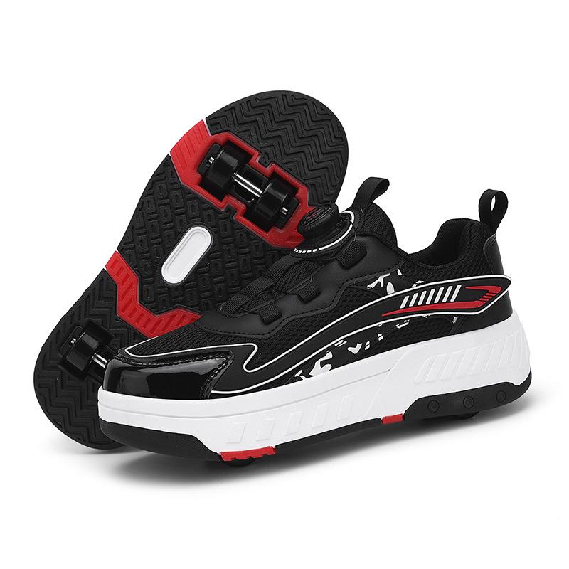 Rollschuhe Vierräder Können Rutschig Gehen Kinder Leuchtschuhe Können Schrumpfen Burst Schuhe LED Lichtschuhe Weiß Yo 40