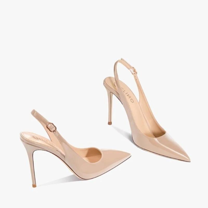 Sexy Ultra-High Heels Spitzsandalen Elegant Sommer Lackleder Hosenträger High Heels Trendige Kleid Bankett Damenschuhe 34