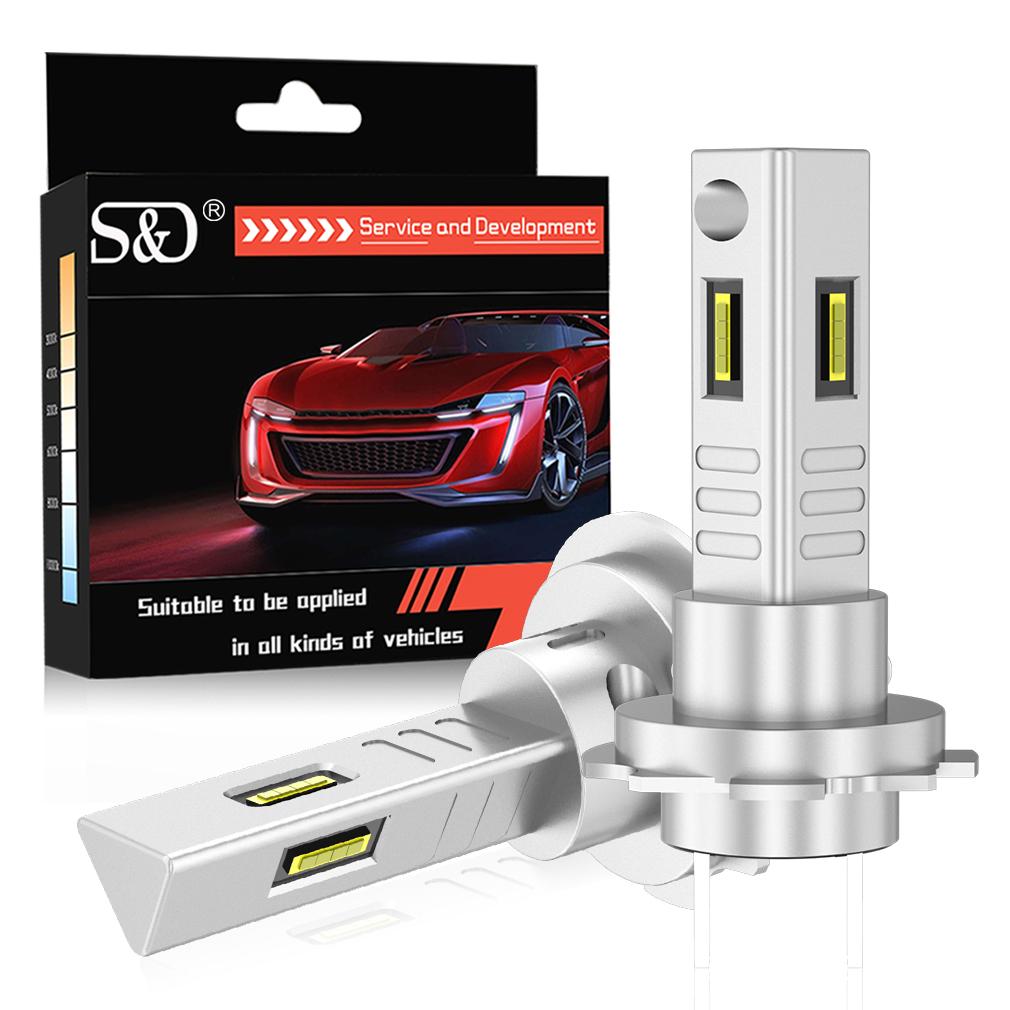 2 Stück 3 Seiten 20000LM H7 LED Auto Nebelscheinwerfer Lampen Canbus Motorrad LED Scheinwerfer für Wireless CSP Auto Mini H7 Moto Scheinwerfer Auto Nebelscheinwerfer 6000K