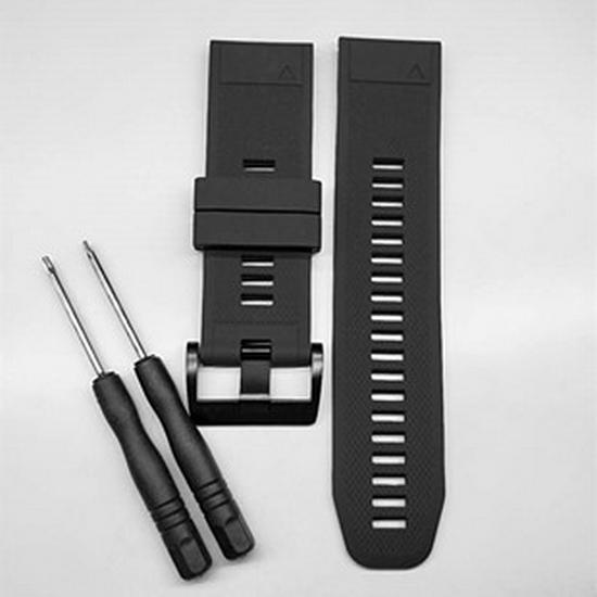 Garmin fenix Schnellverschluss Silikon Uhrenarmband für fenix 5/5S/5X, 6X, 7X, 3/3HR 26mm Regular Buckle schwarz