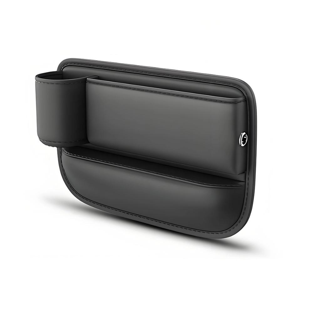 Autositz-Lückenaufbewahrungstasche, Autositz-Seitenspalt-Aufbewahrungsbox, Organizer, Lückenfüller mit Flaschenhalter, PU-Leder, universell Driver seat