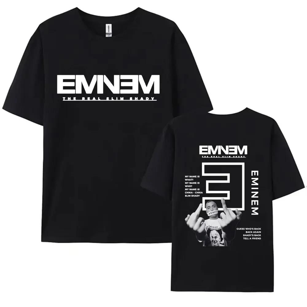 Rapper Eminem Neues Album Grafikdruck T-Shirts Herren Damen Hip Hop Trend Kurzarm T-Shirt Sommer Baumwoll T-Shirt für Fans Geschenk M